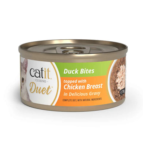 Front image of CATIT Cuisine Duet Duck Bites topped with Chicken Breast - Pets Villa.
