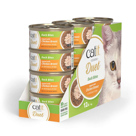Image of the bigger variant of CATIT Cuisine Duet Duck Bites topped with Chicken Breast - Pets Villa.