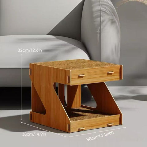 Size image of Double Sided Z Shape Cat Scratcher Frame  - Pets Villa.