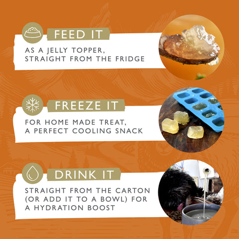 Image explaining the uses of EDEN Nordic Lamb Bone Broth 500ml - Pets Villa.
