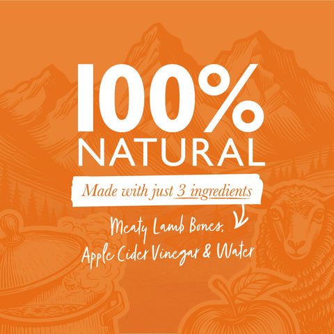 Image showing the ingredients of EDEN Nordic Lamb Bone Broth 500ml - Pets Villa.