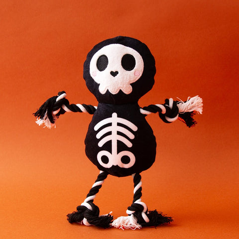 Front image of GREAT & SMALL Creepy Cuties Rope Skeleton Joe Dog Toy - Pets Villa.