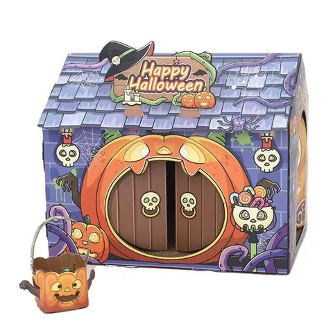 Product image of Happy Halloween Haunted House Cardboard Cat Scratcher - Pets Villa.