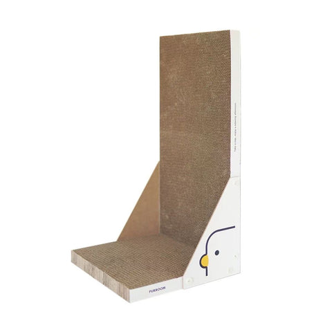 Stand alone image of PURROOM Little Chick L-Shape Cardboard Cat Scratcher - Pets Villa.