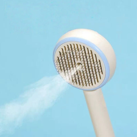 Close up of ZEZE Circle Pet Slicker Comb with Lotus Essence - Pets Villa.
