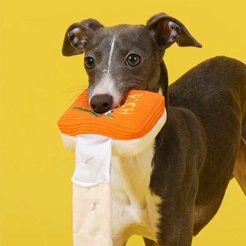 Image of dog holding ZEZE Rich Mahjong Enrichment Dog Toy - Pets Villa.
