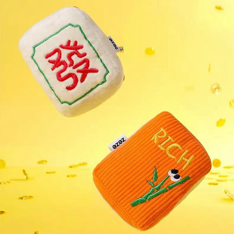 Image of front and back of ZEZE Rich Mahjong Enrichment Dog Toy - Pets Villa.