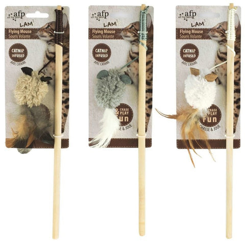 ALL FOR PAWS Flying Mouse Catnip Infused Cat Wand Assorted - Pets Villa