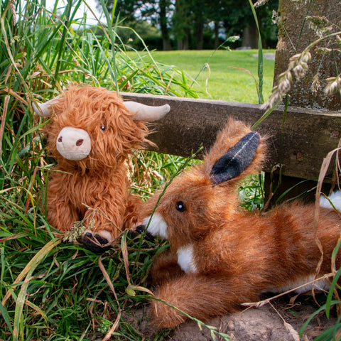 Soft and Durable ANCOL Fergus Highland Cow Plush Dog Toy