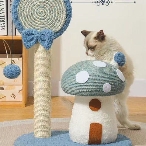 Blue Candy Mushroom Cat Scratching Post - Pets Villa