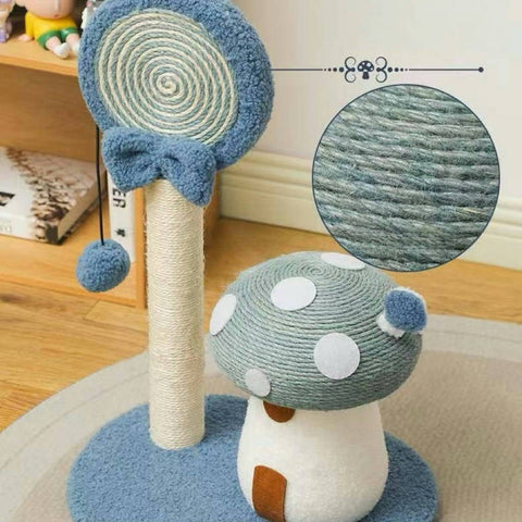 Blue Candy Mushroom Cat Scratching Post - Pets Villa