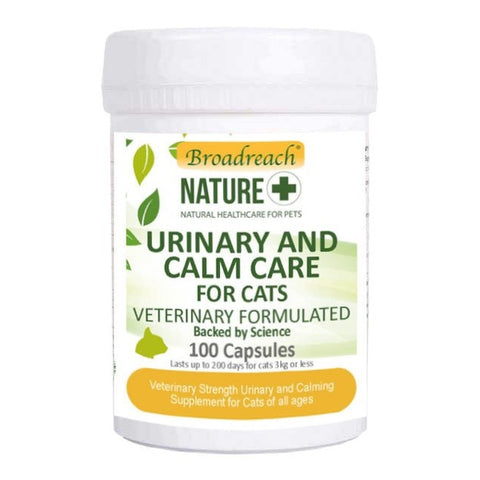 BROADREACH NATURE Urinary and Calm Care for Cats 100 Capsules - Pets Villa