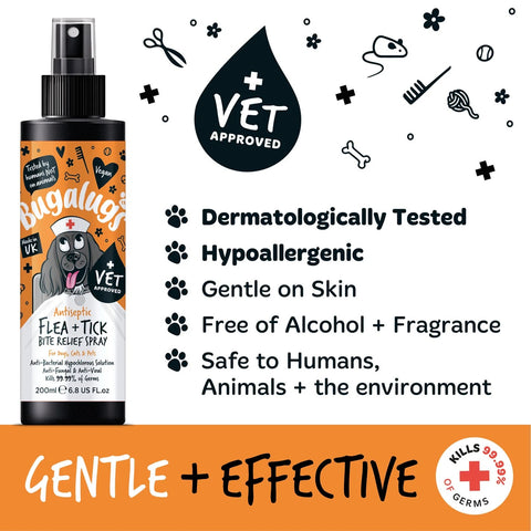 BUGALUGS Antiseptic Flea and Tick Bite Relief Spray 200ml - Pets Villa