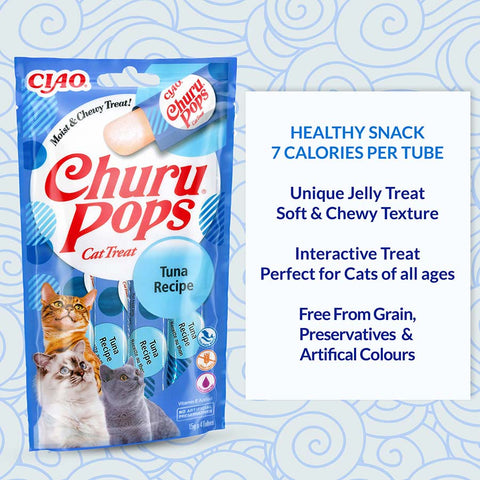 CHURU Pops Cat Treat Tuna Recipe 4x15g - Pets Villa