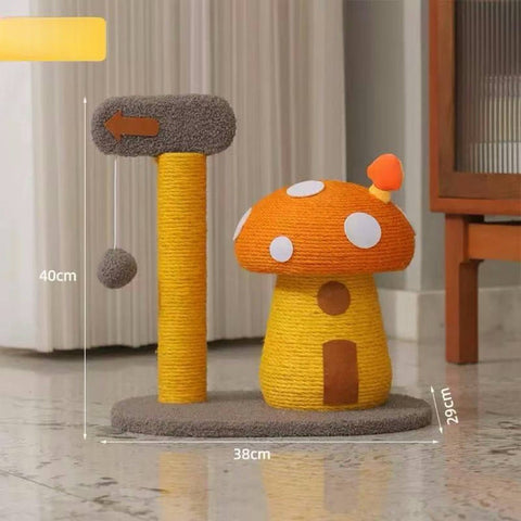 Colourful Mushroom Cat Scratching Post - Pets Villa