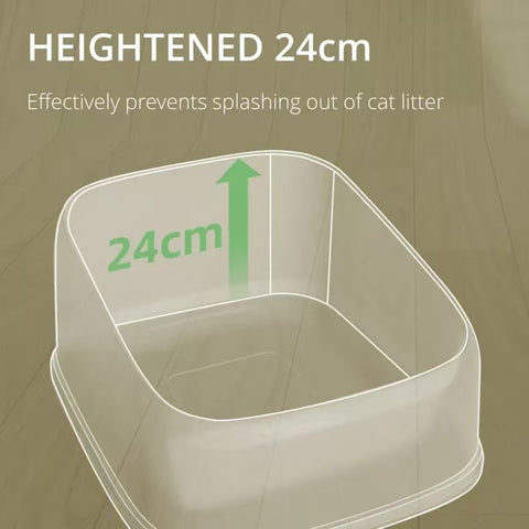 Large cat litter tray by AMEIFU with durable, easy-clean surface and scoop