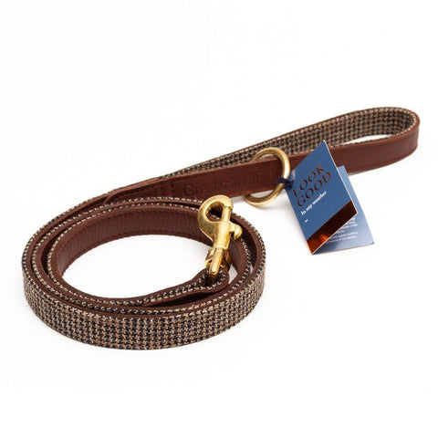 GREAT & SMALL Hawkhurst Leather Dog Lead Tweed - Pets Villa