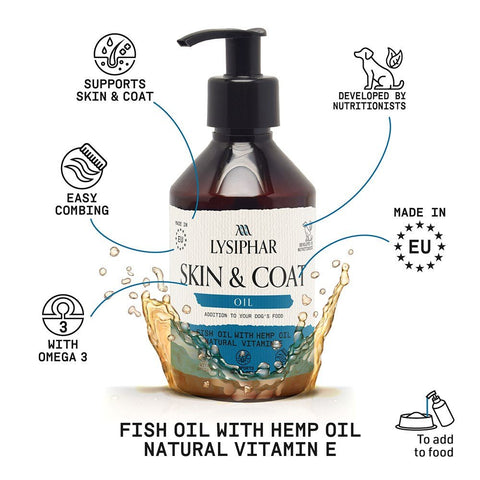 LYSIPHAR Skin and Coat Oil for Dogs 250ml - Pets Villa