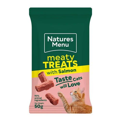 NATURES MENU Cat Meaty Treats with Salmon 50g - Pets Villa