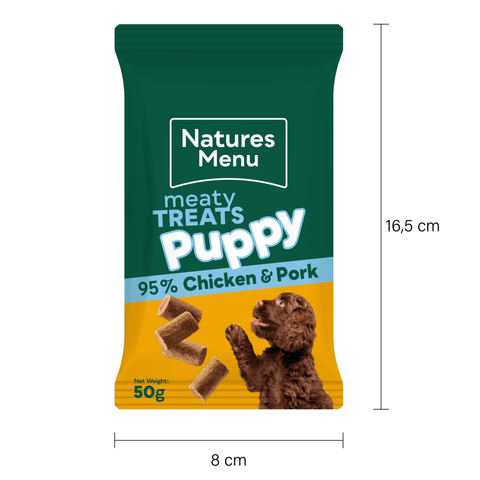 NATURES MENU Puppy Meaty Treats Chicken and Pork 50g - Pets Villa