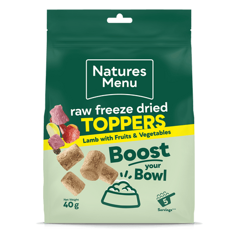 NATURES MENU Raw Freeze Dried Toppers Lamb with Fruits and Vegetables 40g - Pets Villa