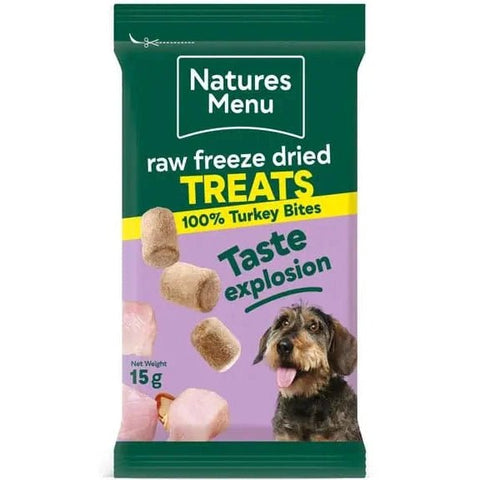 NATURES MENU Raw Freeze Dried Turkey Bites 15g - Pets Villa