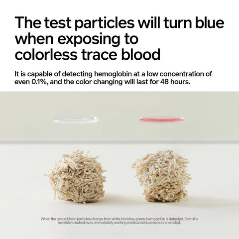 PIDAN FOBT Tofu Cat Litter - Blood Detect - The test particles will turn blue when exposing to colorless trace blood