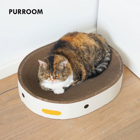 PURROOM Little Chicken Oval Cardboard Scratcher - Pets Villa