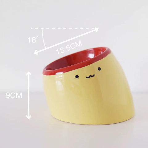 PURROOM Pudding Angled Raised Food Bowl - Pets Villa