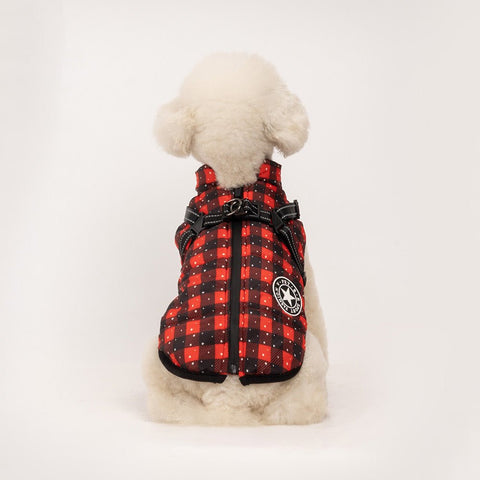 Red Checked Pet Coat - Pets Villa