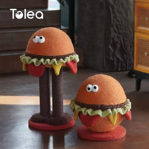 TOLEA Hamburger Sisal Cat Scratcher - Pets Villa