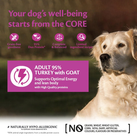 WELLNESS CORE 95% Duo Protein Turkey with Goat with Sweet Potato 400g - Pets Villa