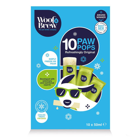 WOOF & BREW 10 Paw Pops Freezable Ice Pops for Dogs (10x50ml) - Pets Villa