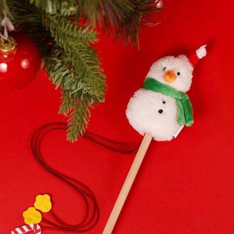 ZEZE Christmas Snowman Cat Wand - Pets Villa