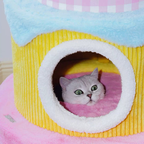 ZEZE Festival Cream Cake Cat Frame - Pets Villa