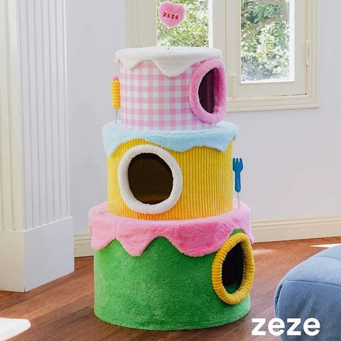 ZEZE Festival Cream Cake Cat Frame - Pets Villa