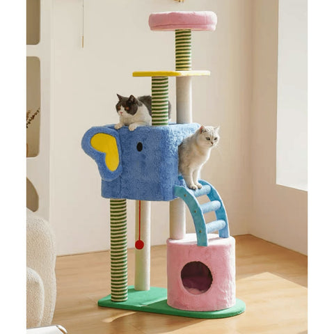 ZEZE Spring Elephant Cat Playground - Pets Villa