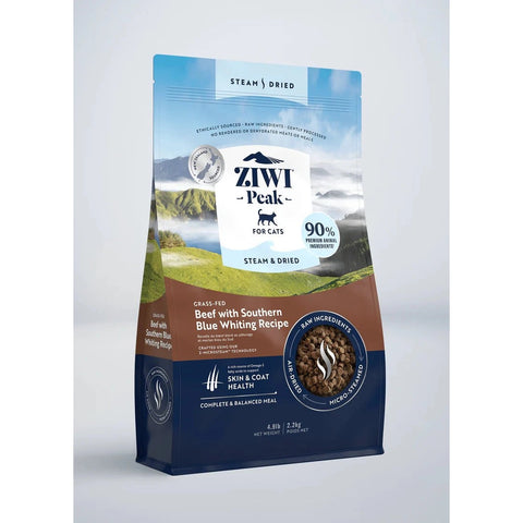 ZIWI PEAK Cat Steam Dried Beef with Southern Blue Whiting - Pets Villa