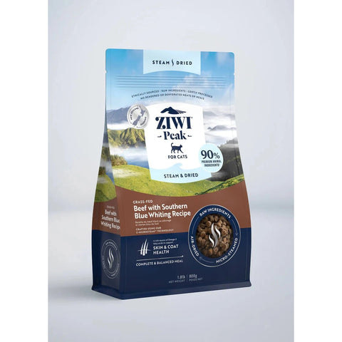 ZIWI PEAK Cat Steam Dried Beef with Southern Blue Whiting - Pets Villa