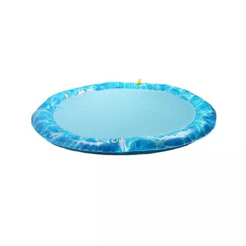 Non-slip splash mat for dogs with spraying water jets around the rim