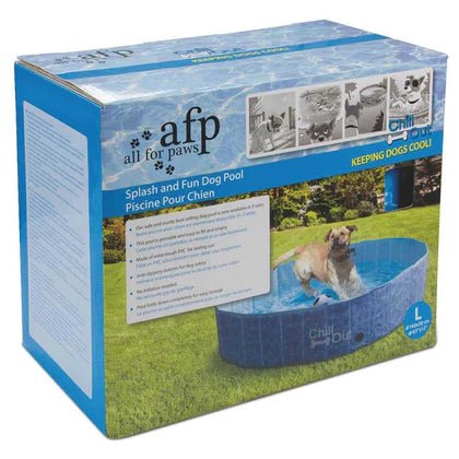 Pet splash pool for dogs in blue, available in 120cm and 160cm diameters