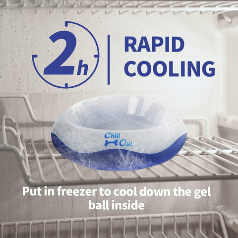 Pet cooling bowl with 500ml capacity and non-toxic gel