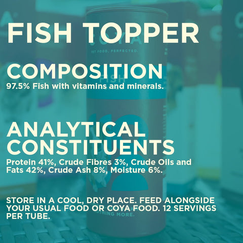 COYA Fish Topper 50g - Product image showing composition. This is a product of Pets Villa.