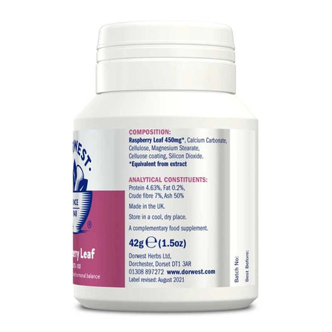 DORWEST Raspberry Leaf Tablets For Dogs And Cats - 100 Tablets - Pets Villa