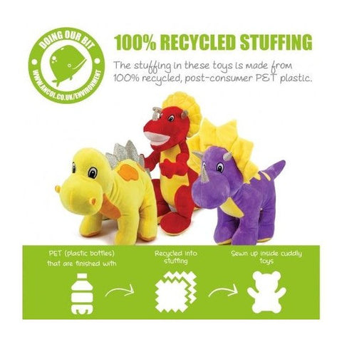 Eco-Friendly XL Glittery Dinosaur Dog Toy for Large Breeds with Squeaker