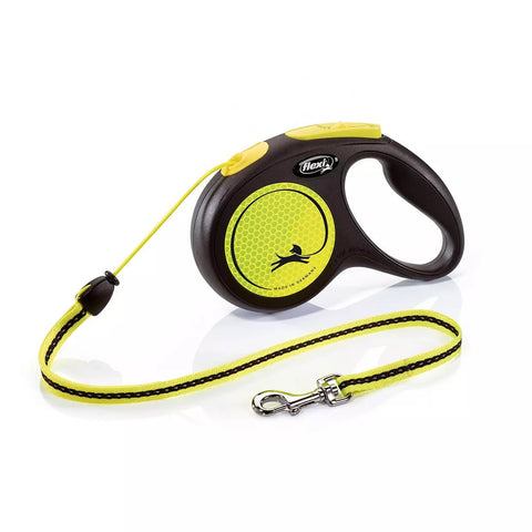 FLEXI New Neon Cord Dog Lead 5m Yellow - Pets Villa