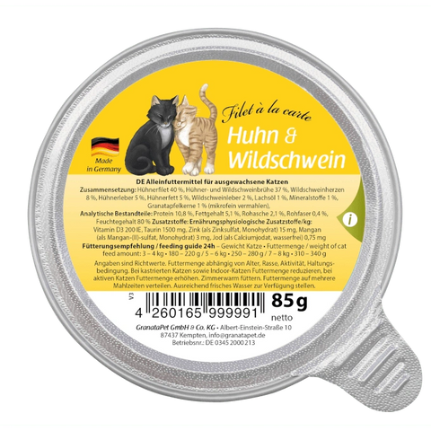 GRANATAPET Cat Filet Á La Carte Chicken & Wild Boar 6*85g - Pets Villa