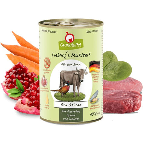 GRANATAPET Dog Liebling Ģs Mahlzeit Beef & Pheasant - Pets Villa