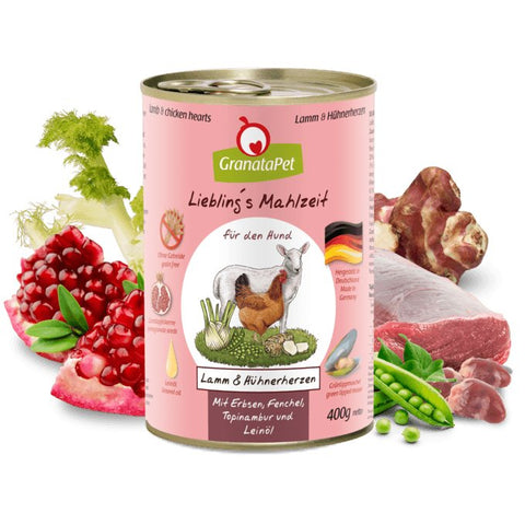 GRANATAPET Dog Liebling Ģs Mahlzeit Lamb & Chicken Hearts - Pets Villa