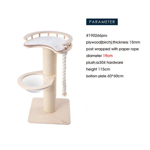 HONEYPOT CAT 115cm Solid Wood Cat Tree 190266pro - Pets Villa